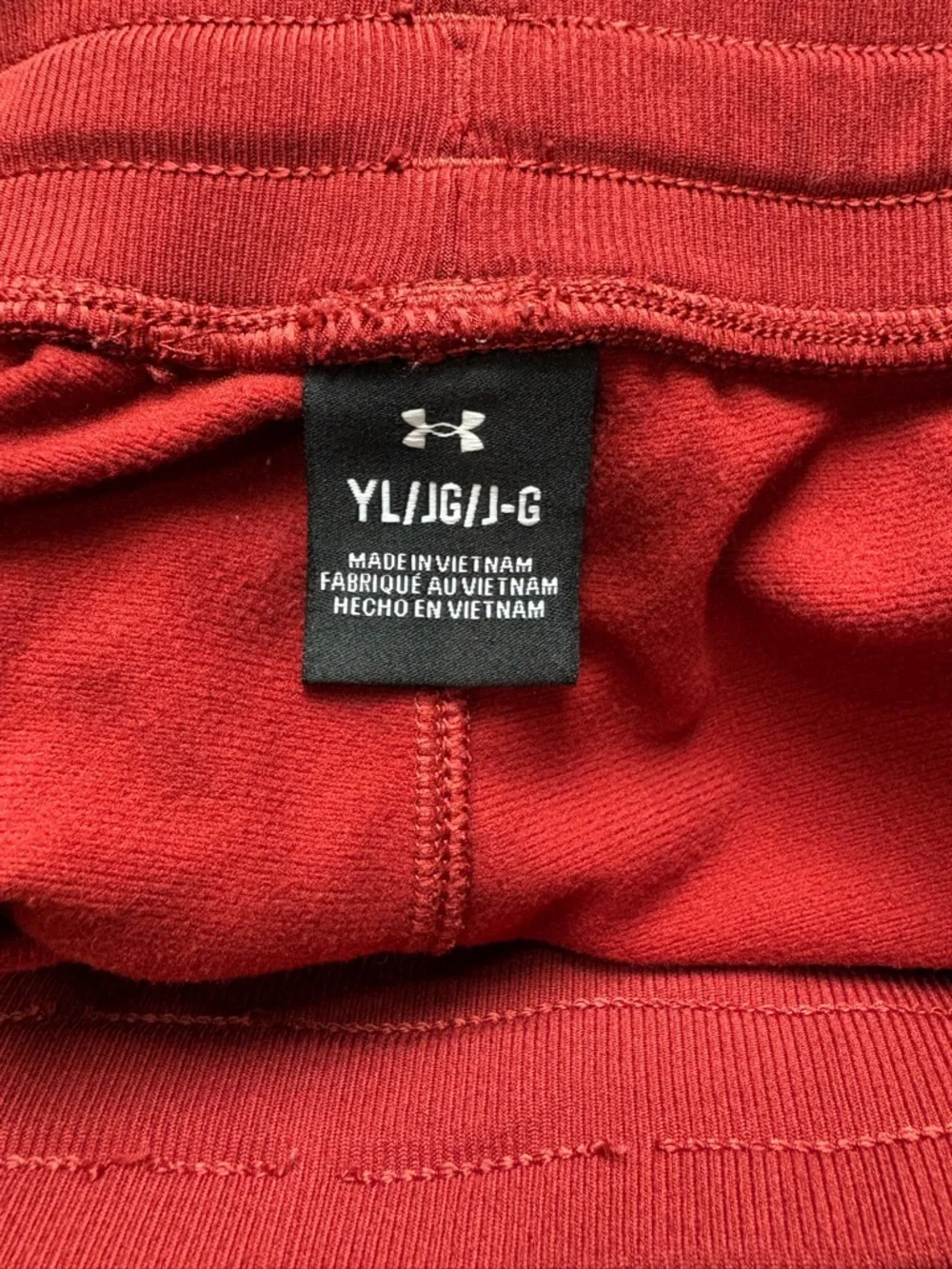 Under Armour Deep Red Joggers Youth Large YLG Athletic Sweatpants Boys Unisex
